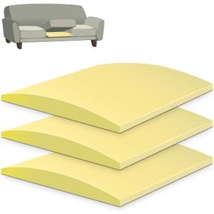 RunNico 20" x 20" Foam Cushion Couch Cushion Support - High-Density Living Room Sofa Sag Support - Anti Slip Sag Repair Replacement for Sofa Couch Loveseat Chair (3, Yellow)
