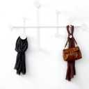 Coat Rack Wall Mount, Metal Wall Hanger with 10 Hooks for Coats, Hats, Keys, Bags, Modern Coat Hooks Wall-Mounted for Living Room, Bedroom, Entryway, Bathroom, Kitchen (White)