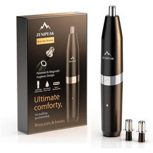 Professional Nose Hair Trimmer for Men & Women, USB-C Rechargeable Electric Ear & Nasal Clipper, Micro-Vacuum, Painless 8000 RPM, 3 Patented Magnetic Heads, Waterproof Travel Kit.