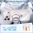 Summer Series 360 Spin Stand for iPhone 17 Pro Case (Compatible with MagSafe) [Military Drop Protection] Magnetic Clear Shockproof Protective for 17 Pro Phone Case 6.3'', Pink