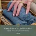 Tidal Blue Facial Washcloths Set of 6 Soft Cloths 10 x 10 100% Viscose Derived from Bamboo Spa-Like Feel Silky Face Cloth for Skin Cleansing