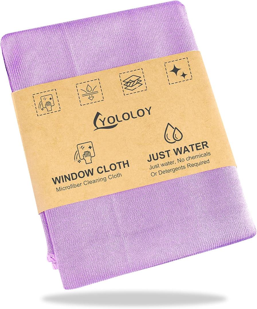 Window Cleaning Cloth - Purple: Streak-Free with Just Water. This Purple Window Cloth Cleans Smooth Surfaces, Allowing You to Clean Windows Without Leaving Streaks. Reusable Microfibre Window Cloth.