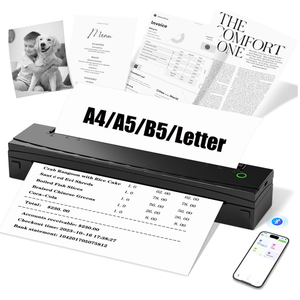 NDYIN Portable Printers Wireless for Travel, N80 Wireless Thermal Printer Bluetooth Inkless Printer Support 8.5" X 11" US Letter & A4, Compatible with iOS, Android, Laptop