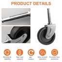 4 Pcs 12293 Wet Dry Vacuum Caster Wheel Compatible with Ridgid, Craftsman, Dewalt Vacuums, Shop Vac Replacement Parts for RV1250, RT1200, 1650RV, WD1850M, WD1635M Models
