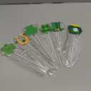 Pickmesh 6 Pcs 12" H St. Patrick's Day Yard Sign Shamrock Metal Yard Sign Irish Barn Garden Stake for Planter Pot Walkway Pathway Saint Patricks Outdoor Decor Lawn Decoration