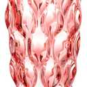 Wavy Glass Vase for Flower Centerpiece,Thickened Floral Vase for Home Office Party and Wedding Decor(Red)