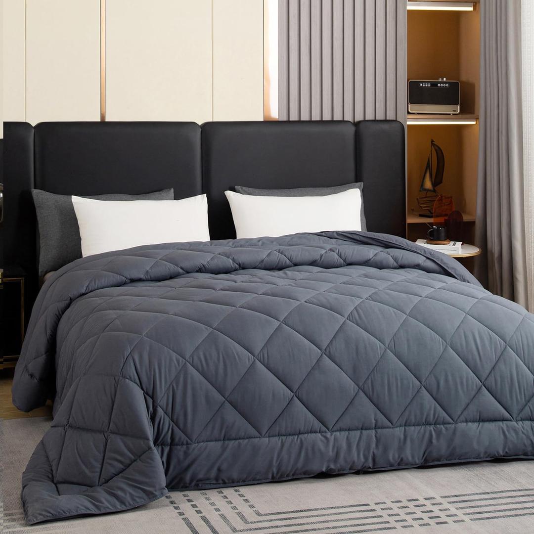 Comforter Duvet Insert Twin Size,All Season Fluffy Soft Down Alternative Microfiber Comforter with 8 Corner Tabs, Size 120" x 128"