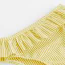 LIZENS Girls Two Piece Swimwear Ruffle Trim 2-12Years Flounce Striped Beach Bathing Suit (3-4T, Yellow)