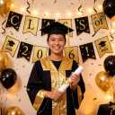 Yancan Graduation Banner Party Decorations, Black and Gold Class of 2026 Grad Garland for College High School Decor