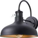 12in Exterior Barn Light Motion Sensor Black Outdoor Gooseneck Lighting Wall Mount Dusk to Dawn Farmhouse Style Outside Porch Light Fixture Outdoor Garage Barn Door Light for House