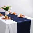 10-Pack Navy Blue 12 x 108 inches Long Premium Satin Table Runner for Wedding, Decorations for Birthday Parties, Banquets, Graduations, Engagements, Table Runners fit Rectange and Round Table