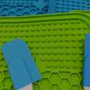 MateeyLife 4PCS Small Lick Mat for Dogs and Cats, Licking Mats for Dog Anxiety Relief, Cat Peanut Butter Lick Pad for Boredom Reducer, Dog Treat Mat Perfect for Bathing Grooming Blue&Green