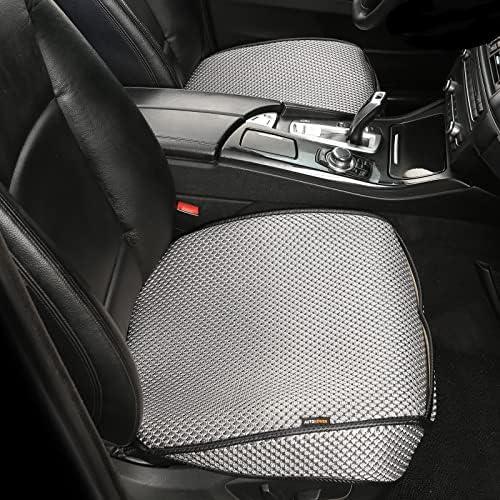 Auto Newer Breathable Universal Four Seasons Car Seat Covers， Luxury Car Seat Cushion，Protectors for Front Seat Bottoms,Compatible with 95% Vehicles， Fit for Cars Truck SUV or Vans (2 PCS,Grey)