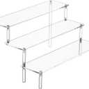 Large Acrylic Display Risers, Perfume Stand Organizer, Clear Acrylic Shelf Risers for Display Stands for Food, Tabletop Use, Amiibo Funko POP Figure, 3 Tier Clear Cupcake Stand Risers