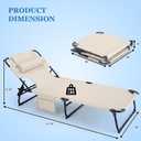3-in-1 Sun Tanning Chair with Face Holes, Folding Chaise Lounge Chairs, 5-Position Adjustable Lounge Chair Outdoor with 2 Side Pocket & Pillow, for Pool Beach, Patio, Camping, Beige