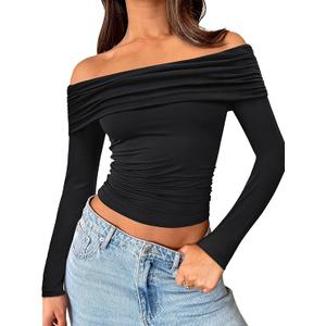 Trendy Queen Long Sleeve Shirts for Women 2026 Fall Fashion Tops Outfits Clothes, Small