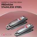 CUTICOR Nail Clipper Set - Set of 2 Fingernail and Toenail Clippers with Tin Travel Case - Ultra Sharp Stainless Steel Nail Clippers for Men and Women - Heavy Duty Nail Clippers for Thick Nails