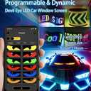 2PCS LED Eyes for Truck Windshield, Devil Eyes Light for Cars with Animated, Dynamic Big Eye Lights with APP & Remote Control, Flexible LED Screen with DIY Text & Colors (4.7x23.4 inch)