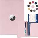 Airtag Passport Holder for Women Men Travel, Real Leather Passport Wallet, Handmade Passport Cover Case with Airtag Slot, Travel Must Haves Essentials Accessories Birthday Gift(Crazy Horse,Light Pink)