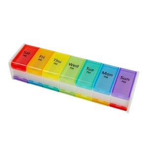 Weekly Pill Organizer Case- Large Plastic Dispenser with 7-Daily Compartments for Pills, Supplements, Fish Oils and Vitamins