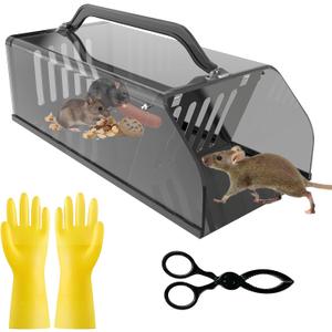 Humane Rat Trap, Live Animal Trap Outdoor & Indoor Use, Reusable Automatic Continuous Visible Mouse Traps Cage Small Rodent Trap for Mice, Rats, Chipmunks, Easy Live Catch & Release