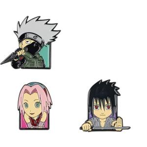Naruto Team 7 Naruto Uzumaki Sasuke Uchiha Sakura Kakashi Hatake Enamel Lapel Pin 3 Set