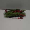 30 Pcs/Set Christmas 3D Artificial Pine Branches- 12.5 Inch Faux Evergreen Cedar Sprigs Branches- Fake Foliage Pine Needles Picks with Artificial Red Berry Stems for DIY Christmas Decoration