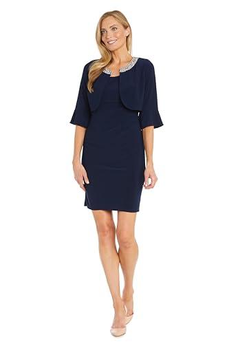 R&M Richards Women's Plus Size Pearl Belle Navy Ensemble 14W