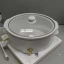 Paris Hilton 6-Quart Manual Slow Cooker, Features Three Settings (Low, High, Warm), Naturally Nonstick and Dishwasher Safe Stoneware Insert, Family Sized Capacity, White