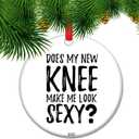 Funny Knee Operation Ornament, New Knee Replacement Surgery, get Well Soon Gift (C1)