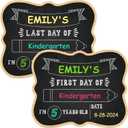 PETCEE First & Last Day of School Chalkboard - 9.5" x 12" Back to School Board Sign Reusable 1st Day of Preschool Kindergarten Photo Props Gifts for Kids Girls Boys