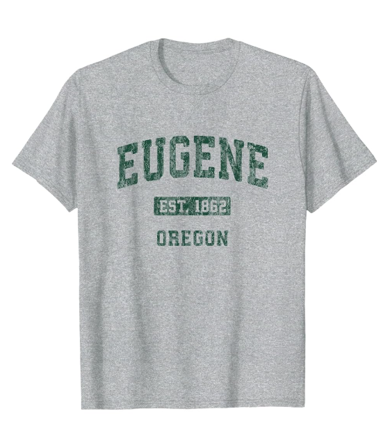 Eugene Oregon OR Vintage Athletic Sports Design T-shirt Large