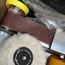 Mini Belt Sander, Electric Small Sander Knife Making Supplies, 7 Adjustable Speed Electric Knife Sharpener, Power Belt Grinder for Woodworking, Metal Working DIY (Sharpening Belt Grinder)