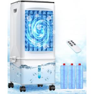 Portable Air Conditioners, [2.5 Gal] Fast Cooling Evaporative Air Cooler, 60W Quiet Portable AC Unit w/Remote & Timer, 4-IN-1 Swamp Cooler, Windowless Air Conditioner Fan for Bedroom Dorm Garage