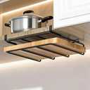 Chopping Board Rack Under Cabinet, Kitchen Stainless Steel Cutting Coard Holder, No-Hole Multifunctional kitchen Organizer Under Cabinet Shelf for Home Kitchen Utensils, Towel, Cutting Board Storage