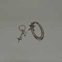 Zkptops 2Pcs Star Carabiner Y2K Keychain Aesthetic Star Moon Keychain Silver Fashion Key Chain Key Ring Accessory for Men Women