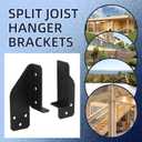 8 Pairs Black Split Joist Hanger, 14 Gauge Face Mount Joist Hanger Heavy Duty Carbon Steel Split Joist Brackets for 2"x4",2"x6", 4"x4" Wood Beam