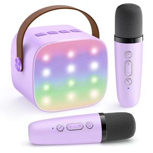 YLL Karaoke Machine for Kids, Portable Mini Speaker with 2 Wireless Microphones, TOP Kids Gifts for Girls Ages 3, 4, 5, 6, 7, 8, 9, 10+ Years Old, 4-12th Birthday Singing Present Toy Party (Purple)
