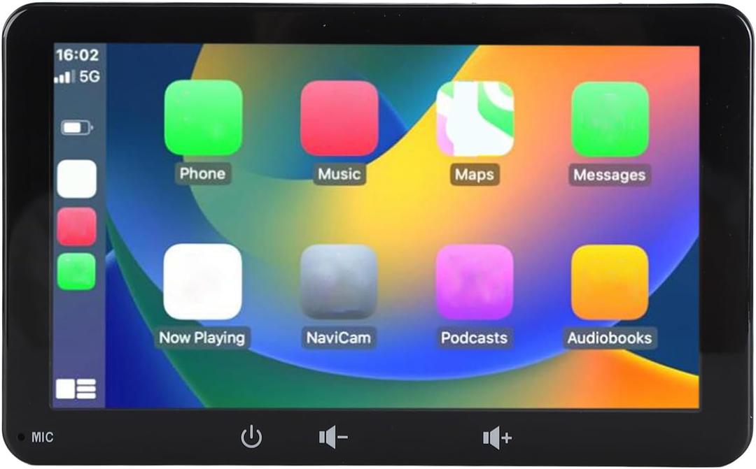Double Din Car Stereo for Carplay for Android Auto, 7in Car Play with 1080P Reverse Camera, Multimedia Player with BT, , Mirror Link, Voice (W507C (W507C Self Adhesive Bracket)