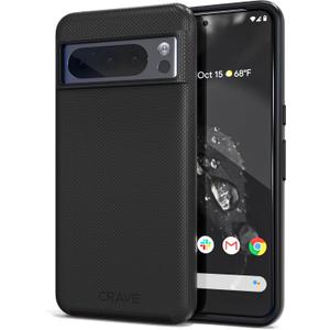 Crave for Google Pixel 8 Pro Case, Shockproof Protection Dual Layer Case for Google Pixel 8 Pro (6.7 inch) - Black