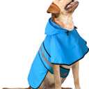 Waterproof Dog Raincoats - Hooded Raincoats for Dogs, Adjustable Reflective Dog Rain Coat, Windproof Dog Rain Jacket Pet Rain Slicker Poncho for Small, Medium, Large Dogs (Small, Blue)