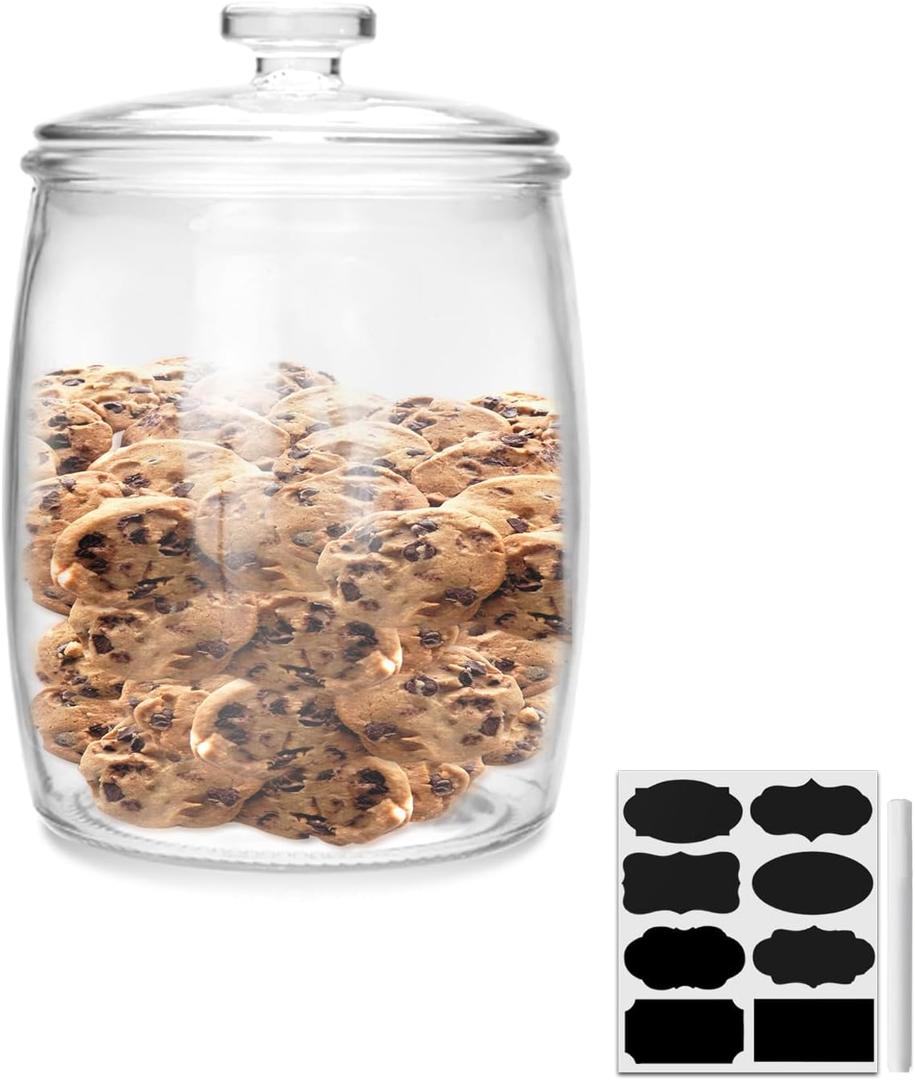 1/2 Gallon glass jars, Cookie Jar & Candy Jar with Lid, Large Food Storage Container,glass jar with lid for Buffet, Coffee & Flour, Laundry Room Storage & Pantry 1/2 Gallon glass jars, Cookie Jar & Candy Jar with Lid, Large Food Storage Container,glass jar with lid for Buffet, Coffee & Flour, Laundry Room Storage & Pantry