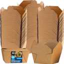 Paper To Go Boxes for Food [50 Pack - 30 Oz], Cardboard Take Out Food Containers Boxes | Kraft Fold Takeout Small Disposable Lunch Box Packaging, Chinese Take Home Away Containers Catering Deliveries