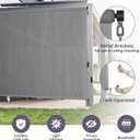KELIXU Patio Shades Roll Up Outdoor Blind, 8' W x 8' H Cordless Sun Shade Privacy Screen with 90% UV Protection Exterior Roller Shade Cloth for Porch Pergola Backyard Windows Balcony, Gray