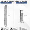 Folding Motorcycle Loading Ramp for Pickup Truck & Trailer, 485 lb Steel Ramp with 2 Dual-Hook Ratchet Straps, Carry Handle and Locking Latch, Dirt Bike Ramp, 72.7" x 8.9", 1 Pack
