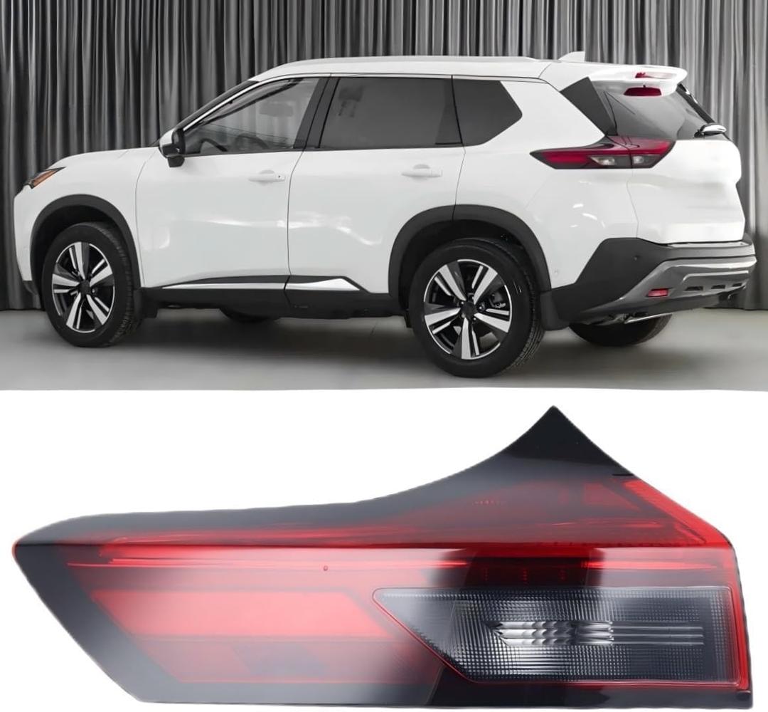 LH LED Outer Tail Light Compatible With 2021-2024 Nissan Rogue rear Tail Lamp Left Driver Side Without turn signal bulb 26555-6RR0A NI2804122