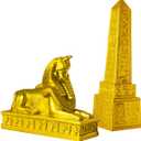 1Set Ancient Egypt Statue Sphinx Figurine Decor for Desktop Creative Craft Egyptian Obelisk Adornment Unique Office Tabletop Decoration Ancient Egypt Landmark Collectible