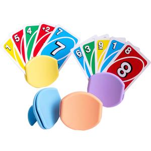 4 Pack Playing Card Holders for Kids & Adults - Handheld/Tabletop Use/Drawstring Pouch, Perfect for Game Nights & Travel (4 Colors)