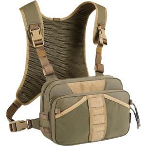 Fishing Chest Pack, Fly Fishing Bag for Men and Women, Tackle and Fly Boxes Storage Pack, Hunting Binocular Pack (Green)