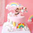 LaVenty Pink On Cloud 9 Cake Decoration On Cloud 9 Birthday Cake Topper 9th Birthday Cake Decoration 9th Bday Party Supplies Clouds Cake Toppers